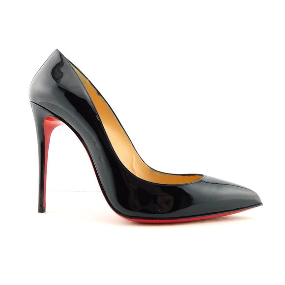CHRISTIAN LOUBOUTIN Black Patent Stiletto Heels 38.5 - Picture 2 of 8